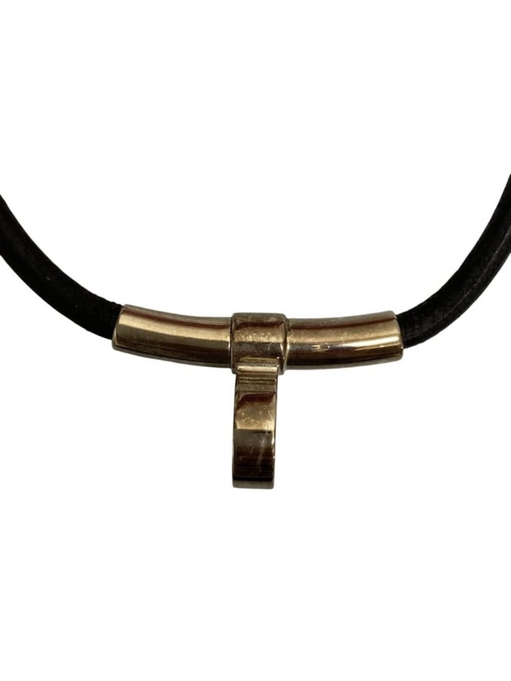 Hermes Kite Double Kelly Leather Choker Black Necklace